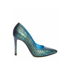 Pantofi stiletto piele naturala Turcoaz imagine
