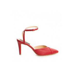 Pantofi stiletto piele naturala Rosu Vivian imagine