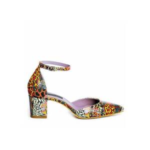 Pantofi cu toc gros piele Rosu Jungle Fancy Flats imagine