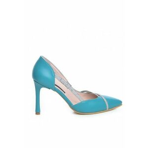 Pantofi stiletto piele naturala Turcoaz Carrie imagine