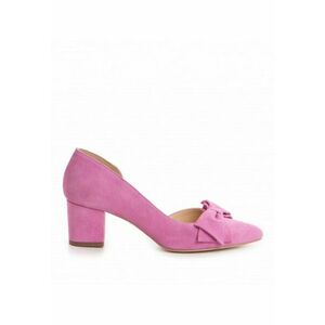 Pantofi stiletto piele naturala Roz Bow Cut imagine