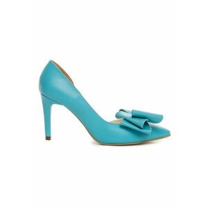 Pantofi stiletto piele naturala Turquoise Cut imagine