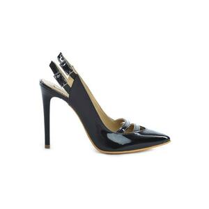 Pantofi Dama Piele Naturala Negru Double Strap imagine