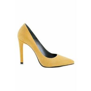 Pantofi stiletto piele naturala Galben Velvet imagine