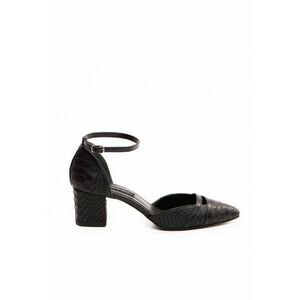 Pantofi cu toc gros piele Negru Adele imagine