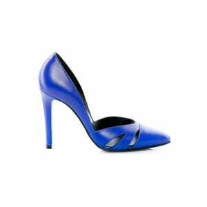 Pantofi stiletto piele naturala Albastru Cut Out imagine