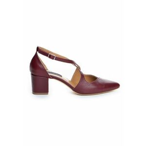 Pantofi cu toc gros piele Visiniu Mary imagine