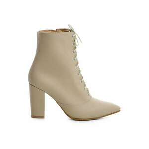 Ghete dama Lace-Up Nude Piele Naturala imagine