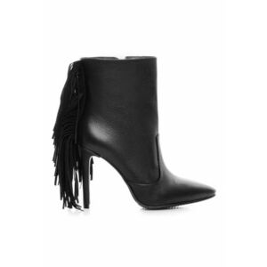 Botine dama Piele Naturala Fringe Negru imagine
