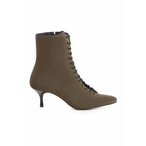 Botine Dama Piele Naturala Khaki Lucía imagine