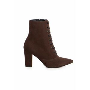Ghete dama Lace-Up Maro Piele Naturala imagine