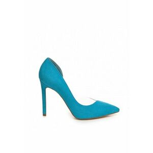 Pantofi stiletto piele naturala Turcoaz Leila imagine