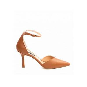 Pantofi stiletto piele naturala Camel Classy imagine
