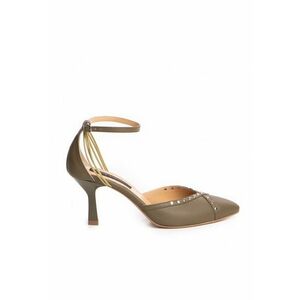 Pantofi Stiletto Piele Naturala Khaki Rihanna imagine
