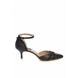 Pantofi stiletto piele naturala Negru Adele imagine