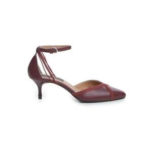 Pantofi stiletto piele naturala Visiniu Rihanna imagine