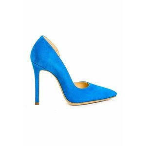 Pantofi stiletto piele naturala Turquoise Velvet imagine