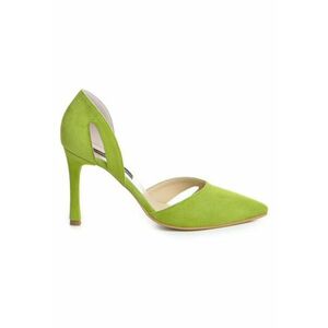Pantofi stiletto piele naturala Verde lime Zaira imagine
