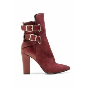 Ghete dama Piele Naturala Burgundy Rock the City imagine