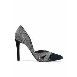 Pantofi stiletto piele naturala Negru Cut Out imagine