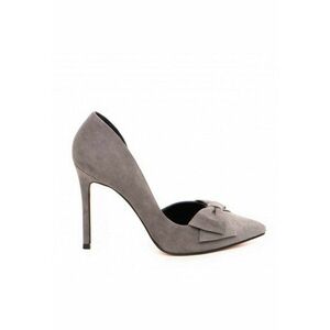 Pantofi stiletto piele naturala Gri Cut imagine