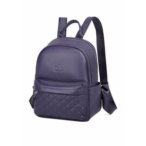 Rucsac din piele cu buzunare multiple - Violet imagine