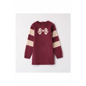 Rochie din tricot cu imprimeu pentru fetite - 0.7360 - Visiniu imagine
