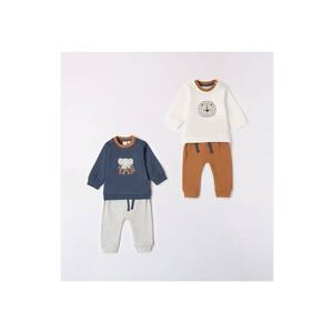 Compleu 4 piese pentru bebe baiat - 4.7155 - Alb/Maro/Gri/Multicolor/Albastru imagine