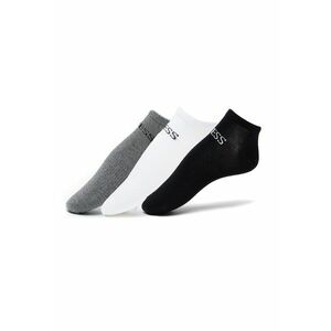 Set de sosete scurte cu logo - 3 perechi - Alb/Negru/Gri inchis melange imagine