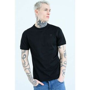 Tricou regular fit cu decolteu la baza gatului - Negru imagine