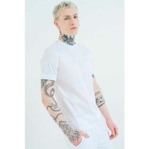 Tricou regular fit cu decolteu la baza gatului - Alb optic imagine