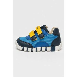 Pantofi sport Iupidoo cu velcro si garnituri de piele ecologica - Albastru inchis/Alb optic/Bleumarin imagine