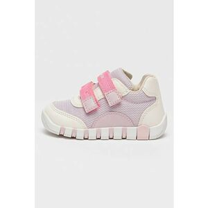 Pantofi sport Iupidoo cu velcro si garnituri de piele ecologica - Roz aprins/Lila/Alb murdar imagine