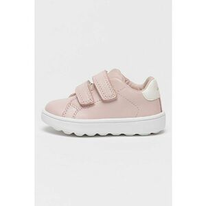 Pantofi sport Minicub de piele cu velcro - Roz pastel/Alb optic imagine