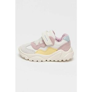 Pantofi sport Ciufciuf cu model colorblock si insertii din piele intoarsa - Galben pal/Alb murdar/Roz prafuit imagine