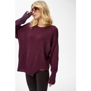 Pulover lejer cu detaliu asimetric Bocq - Violet imagine