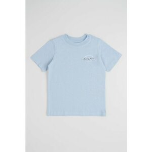 Tricou din bumbac cu detaliu logo - Albastru lavanda imagine