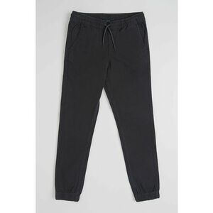 Pantaloni din amestec de bumbac organic cu snur de ajustare - Negru imagine