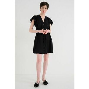 Rochie-camasa scurta din amestec de lyocell - Negru imagine