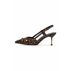 Pantofi slingback cu catarame - Auriu/Maro inchis/Negru imagine