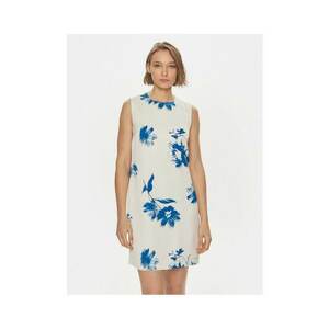 Rochie dama alb - vara - flori albastre imagine