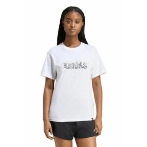 Tricou de bumbac cu logo - Alb/Negru imagine