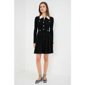 Rochie combi cu terminatie evazata - Alb/Negru imagine