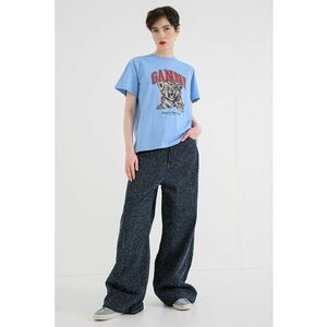 Tricou lejer din bumbac cu imprimeu - Albastru pastel imagine