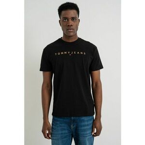 Tricou din bumbac cu logo brodat - Negru/Portocaliu imagine