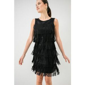Rochie scurta cu decolteu rotund - Negru imagine