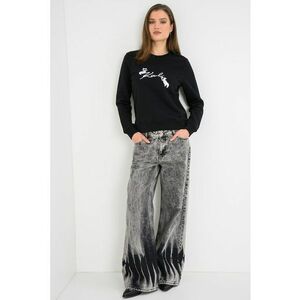 Bluza de trening din amestec de bumbac organic cu logo brodat - Negru imagine