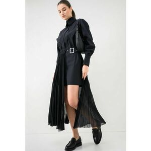 Rochie-camasa midi - Negru imagine