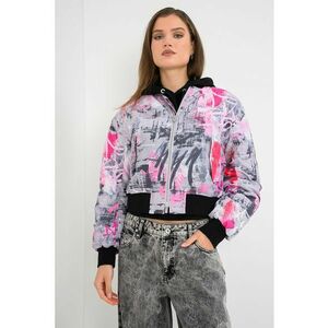 Jacheta crop bomber - Alb/Gri/Roz imagine
