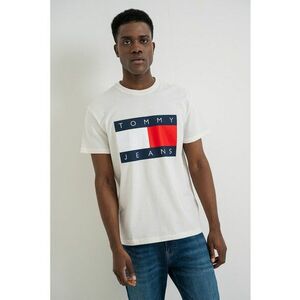 Tricou cu logo si decolteu la baza gatului - Rosu/Alb/Bleumarin imagine